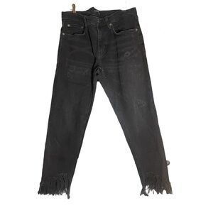 ZARA Distressed Jeans with Frayed Hem